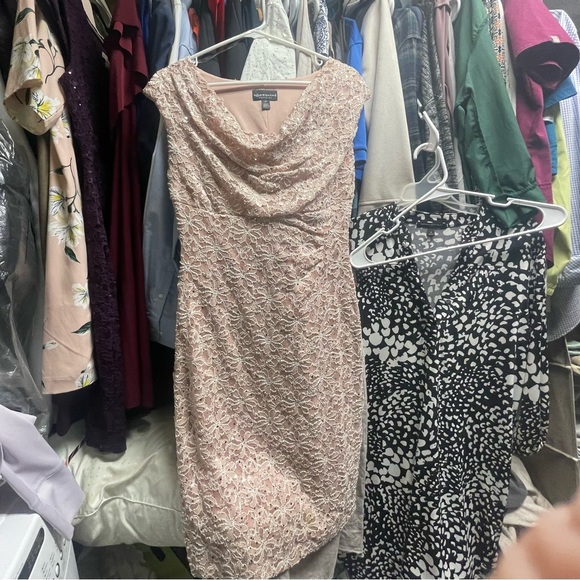 Pale pink lace/sequined detail dress - Picture 7 of 7